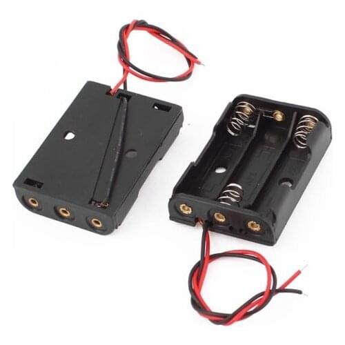 1 PCS Plastic Battery Storage Case Box Holder For 3 X AA 3xAA 4.5V with wire lead