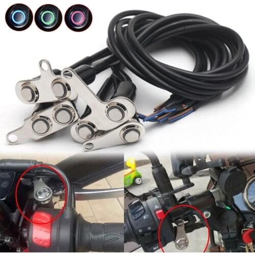 1pcs LED Motorcycle Light Handlebar Mount Push Button 12V For General Hazard Fog Light LED Motorcycle Handlebar