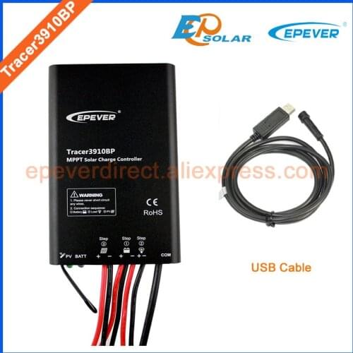 24V Battery Charger solar tracking regulator MPPT EPEVER EPsolar Tracer3910BP USB cable 15A 15amps Free Shipping