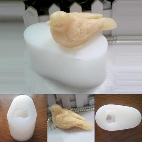 3D Bird Candle Mold DIY Craft Silicone Handmade Molds Sparrow Type Mould for Handcrafted Soap Resin 104*43*49mm