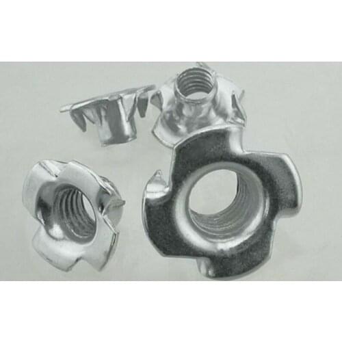 5/10/25 X M3 M4 M5 M6 M8 M10 High Quality Thicken Steel Four Claws Speaker Nut Blind Pronged Insert Tee T Nut Furniture Hardware