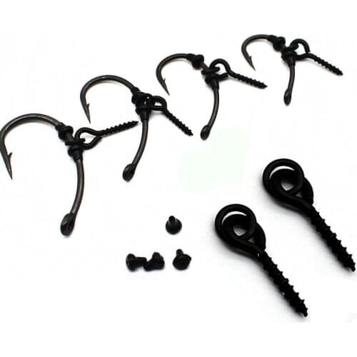 50pcs Carp fishing hook stoper Stop 20pcs Peg Bait Boilie screw with Round link loop Ronnie Rig Carp Fishing Accessories Tackle