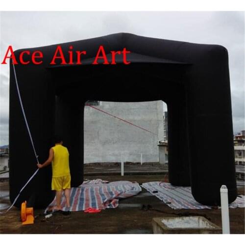 5 x 5 m larger crisscross full black oxford inflatable 4 legs square canopy tent,classical event station for outdoors using