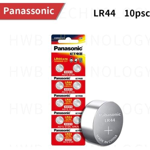 10pc PANASONIC LR44 A76 AG13 0%Hg SR1154 357 LR 44 1.5V Cell battery batteries For calculator 0%Hg
