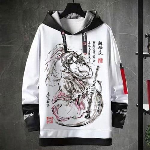 Anime Mo Dao Zu Shi Cosplay Costumes The Untamed Wei Wuxian Cosplay Lan Wangji Hooded White Men Hoodies Sweatshirts Top T-shirt