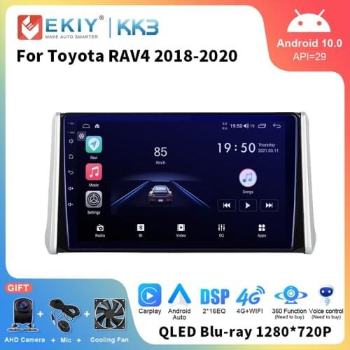 EKIY Android 10.0 Car Radio For Toyota RAV4 XA50 2018-2020 Navigation GPS Multimedia Video Player Stereo Head Unit No 2 Din DVD