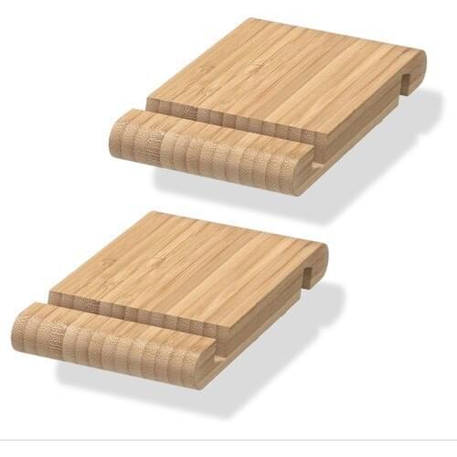 Bergenes Bamboo Mobile Phone and Tablet Holder Stand 2'li