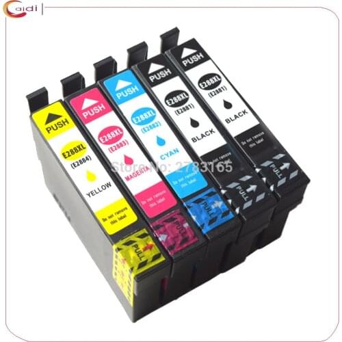 1 Set + 1Black Compatible for Epson Expression Home XP-330 XP-430 XP-434 Printer 288XL T288 ink cartridge