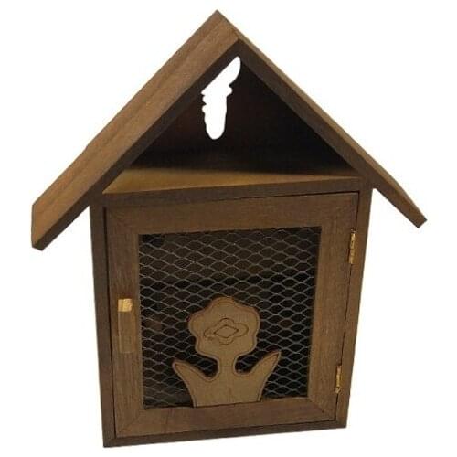 Wood Small Wire Mesh Cap Keychain Box 1Adet paintable decorative objects декоративные предметы под роспись