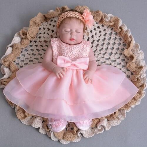 Baby Girl Sweet Lace Flower Big Bow Princess Dress+heanband,infant Girls Party Birthday Dresses Vestido Gowns Children