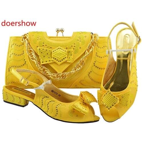 Doershow nice looking Shoes and Bag Sets Women Shoes and Bag Set In Italy Matching Shoe and Bag Set Decorated with stones!SH1-30