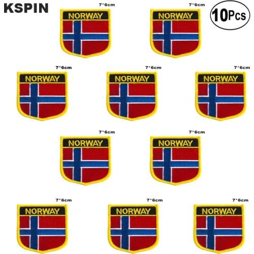 Norway Flag Embroidery Patches Iron on Saw on Transfer patches Sewing Applications for Clothes in Home&Garden