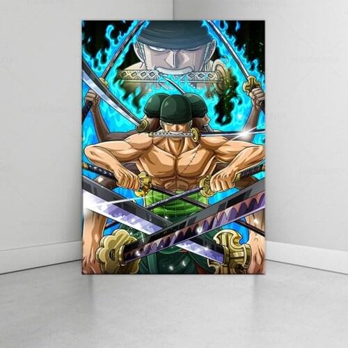 Canvas home decoration One Piece Roronoa Zoro cartoon picture modern printing poster living room wall art decoration painting