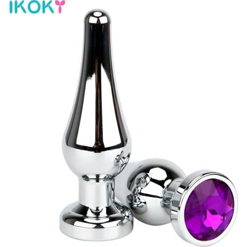 IKOKY Stainless Steel Adult Product Metal Anal Plugs With Diamond Butt Plug Sex Toys for Women and Men Prostate Massage