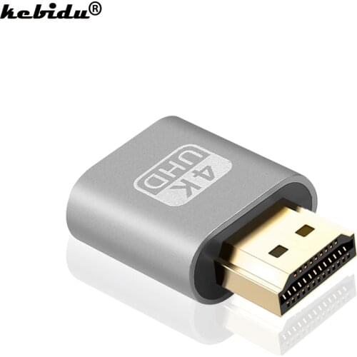 Kebidu HDMI-compatible 1.4 DDC EDID Dummy Plug VGA Adapter Virtual Display Headless Ghost Display Emulator Video card Lock plate