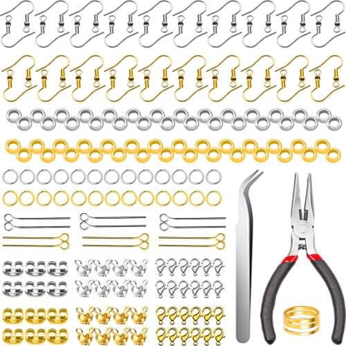 Earring Making Supplies Kits,Earring Hooks With Open Jump Rings Clear Rubber Earring Backs For Earring Jewelry Making & Repair