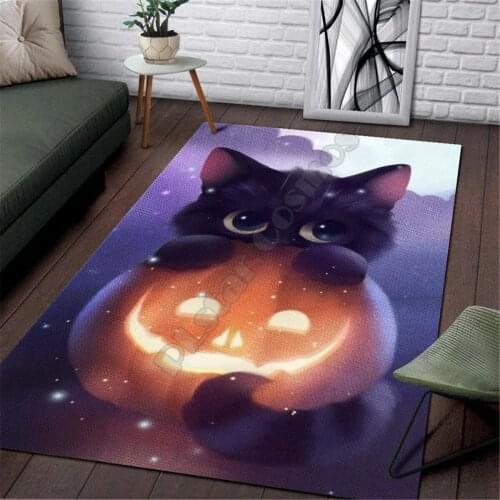 Halloween Cat Area Rug 3D All Over Printed Non-slip Mat Dining Room Living Room Soft Bedroom Carpet 03