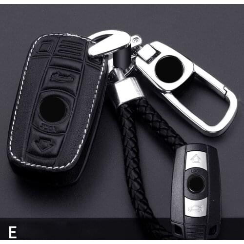 Leather Car Remote Key Case Cover For BMW 1 2 3 4 5 6 7 Series X1 X3 X4 X5 X6 Z4 F30 F34 F10 F07 F20 G30 F15 F16 E90 E91 E92 E60