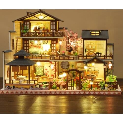 Diy Doll House Wooden Doll House Mini Doll House Japanese Double Deck Villa Exquisite Furniture Set Childrens Toys And Gifts