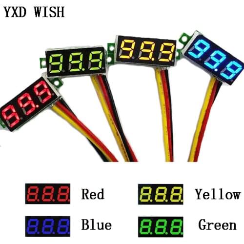 5pcs 0.28 inch DC 0-100V 3-Wire Mini Gauge Voltage Meter Voltmeter LED Display Digital Panel Voltmeter Meter Detector Monitor