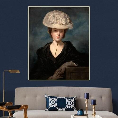 Miss Mary Hickey by Sir Joshua Reynolds Canvas Oil Painting Aesthetics Picture Backdrop Wall Hanging Decor Home Decoration