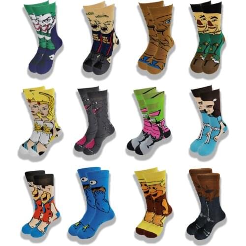 Cartoon and Animation fFashion Trend Men and Women Socks Autumn and Winter Street Style Middle Tube Skateboard Socks