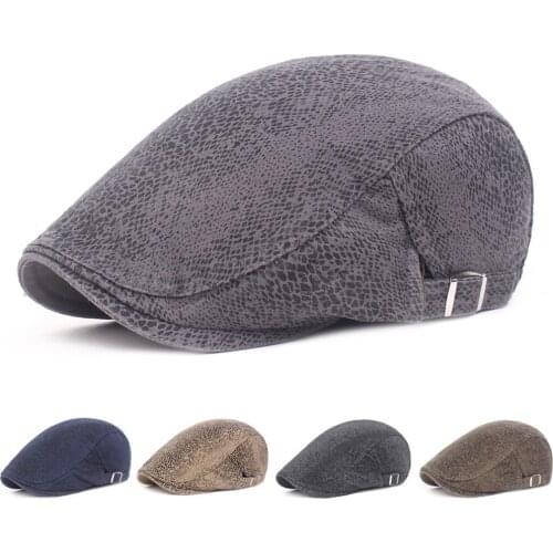 Men’s Snake Pattern Beret Hat Stylish Casual Newsboy Driving Hats Golf Caps HATCS0379