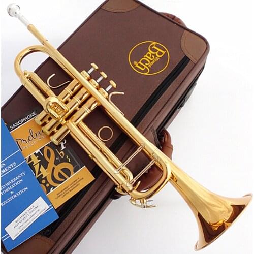 Music Fancier Club Bb Trumpet TR-190GS Gold Lacquer Music Instruments Profesional Trumpets 190GS Included Case Mouthpiece