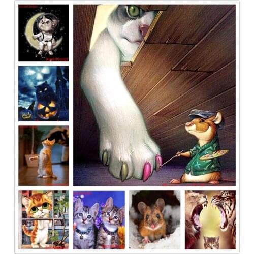 New diy diamond mosaic sale tiger 5d diamond embroidery animals diamond painting full mouse decoration home beaded embroidery