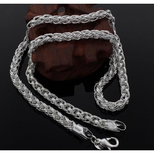 New 925 Sterling Silver Necklaces Classic Simple 6mm twisted circle chain for woman men Fashion fine Jewelry Christmas Gifts