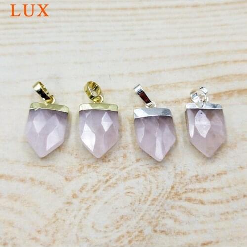 Tiny arrow Shape Crystal Quartz Pendant 24K Electroplated High Quality Semi-precious Stone Jewelry For DIY Making