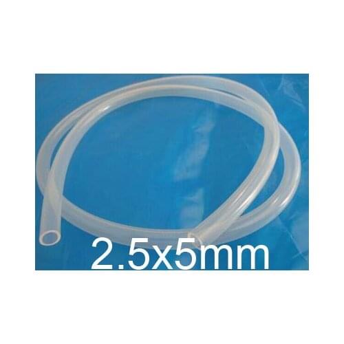 2.5mm ID 5mm OD 2.5x5 Transparent Food Grade Medical Use FDA Silicone Rubber Flexible Tube / Hose silicon tubing