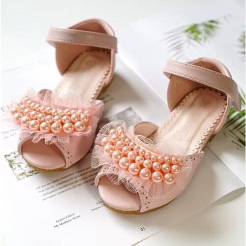 Girl Open Toe Sandals 2018 New Childrens Sandals Summer Kids Sandals Cute Beading Design Princess Shoes Girl Shoes