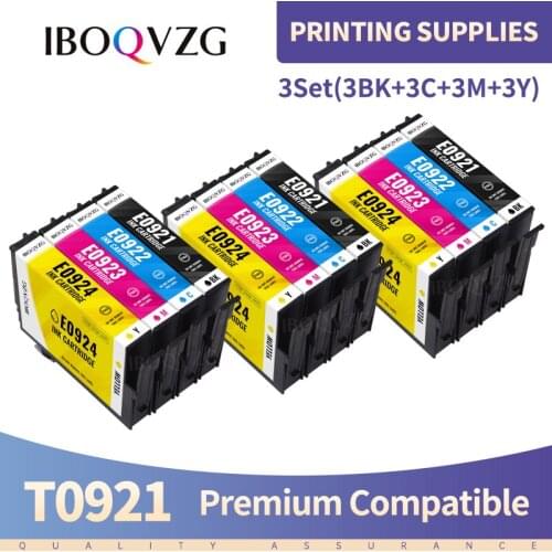 IBOQVZG Compatible Ink Cartridge T0921 T0922 T0923 T0924 For Epson Stylus T26 T27 TX117 TX119 TX106 TX109 CX4300 C91 printer