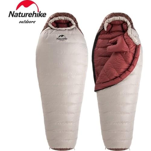Naturehike Outdoor SnowBird Mummy Duck Down Sleeping Bag Camping Ultralight Portable Thickening 20D Nylon Winter Warm 650FP