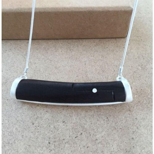 Unique Macassar Ebony Pendant Ethnic Snake Chain Sandal Wood Necklace Accessories For Women Pendietes Bijous Jewelry