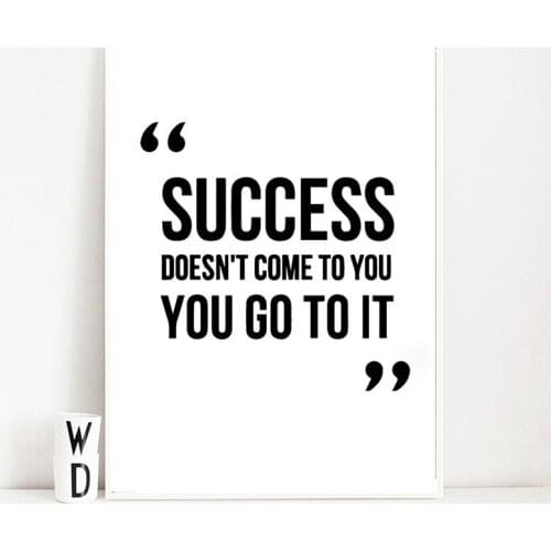 Art Success Self Quotes Wall Sticker Vinyl Art Removable Poster Mural Office Company Bedroom Decoration Beauty Fashion LX122