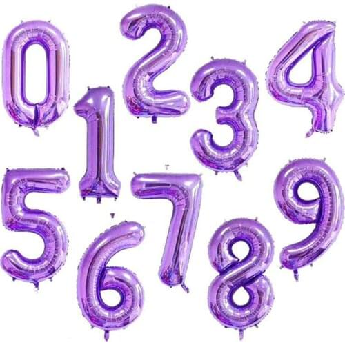 Foil Balloon Balloon 0-9 Numbers Wedding Purple Birthday Party Decor Violet 40