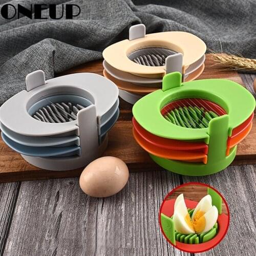 ONEUP Stainless Steel Egg Cutter 2020 Three-in-one Multi-function Preserved Egg Divider Kitchen Egg Cutting Gadget Accessories