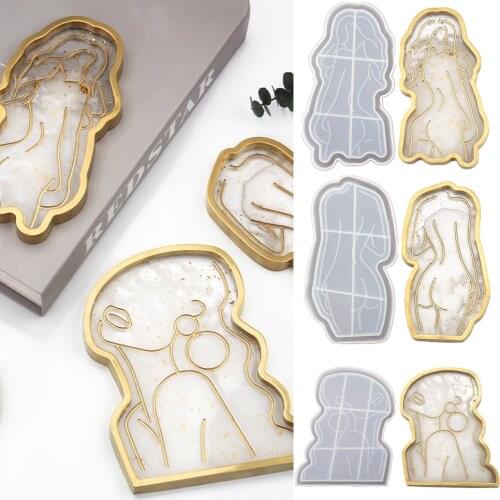 1PC Creative Silicone Women Sexy Body Cup Coaster Mold Pendant Agate Cup Mad Epoxy Jewelry Making Candle Holder Mould Clay Tool