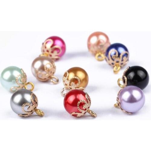 10pcs 10mm Buttons Fashion Color Pearl Button Gold High Foot Shirt, Pajama, Cheongsam, Knitwear, Button Decoration Accessories