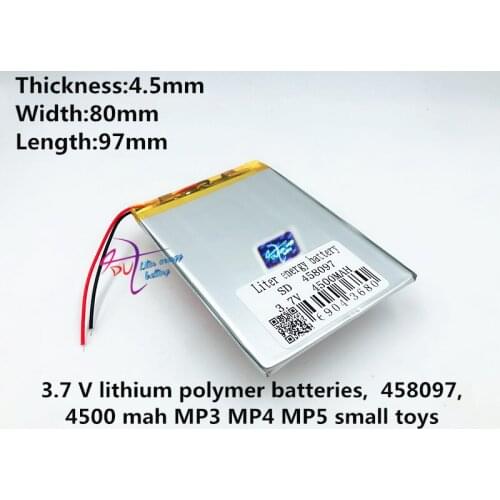 3.7V,4500mAH 458097 (polymer lithium ion battery) Li-ion battery for tablet pc,mp3,mp4,cell phone,speaker