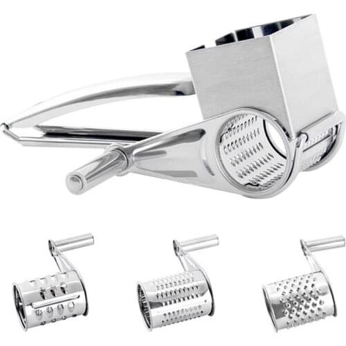 4pcs/Set Cheese Grater With Container Stainless Steel Hand-Crank Rotary Shredder Vegetable Cchocolate Cutter Kitchen Tool