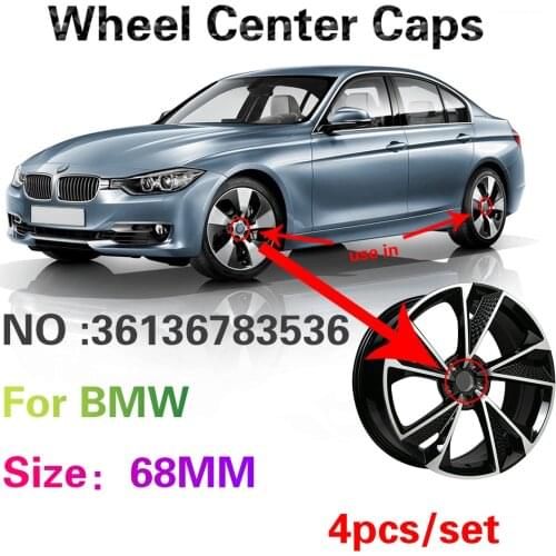 4X 68mm Car Wheel Center Hub Cap Accessories For BMW E46 E39 E38 E90 E60 E36 E34 F10 F20 F30 M3 X5 E53 E70 M E85 E87 E81 X3 F25