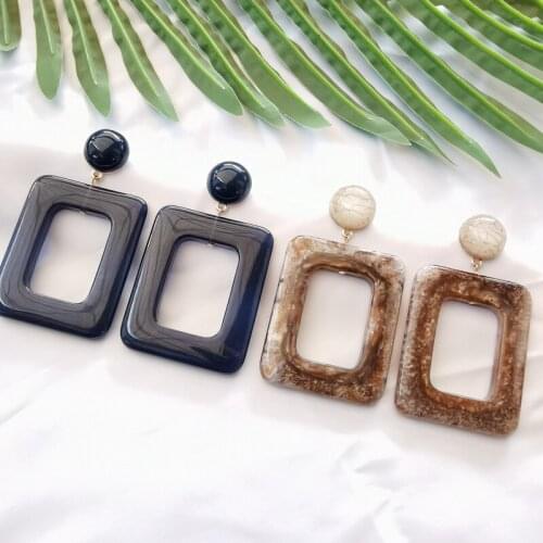 Accessories A4 custom shaped geometric color pattern resin fashionable net red style atmosphere beautiful earrings