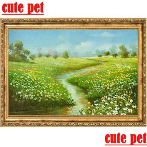 Diamond Painting CrossStitch Spring scenery3d wallpaper Decorative painting diydiamond painting square drill round diamondMosaic