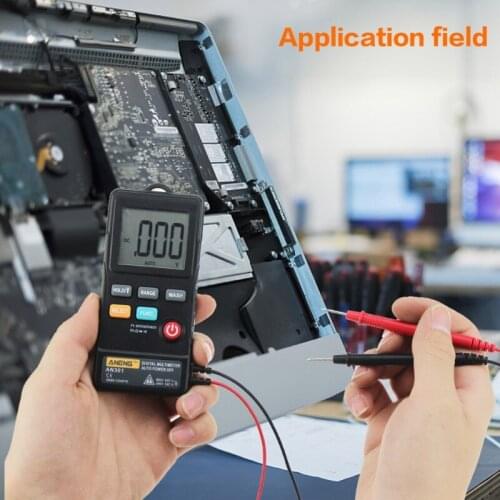 AN301 Mini Digital Multimeter AC DC Voltmeter Voltage Resistance Meter with LED
