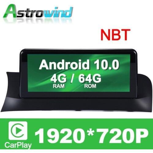 10.25" 4G RAM 8 Core Android 10.0 Auto Player GPS Navigation System Media Stereo For BMW X3 F25 for BMW X4 F26 with NBT System