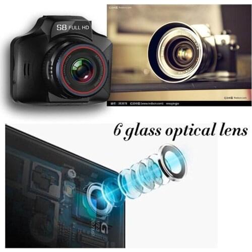 S8 Car DVR Dash Cam Ambarella 3 in 1 LCD Video Recorder Radar Detector GPS FHD 1296P 3 Inch Dashcam Anti Radar for Russia