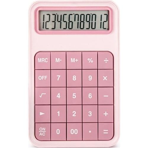 12 Digit Desk Calculator Large Buttons Cute Candy Color Financial Business Accounting Tool Pink Green Grey Student Calculator
